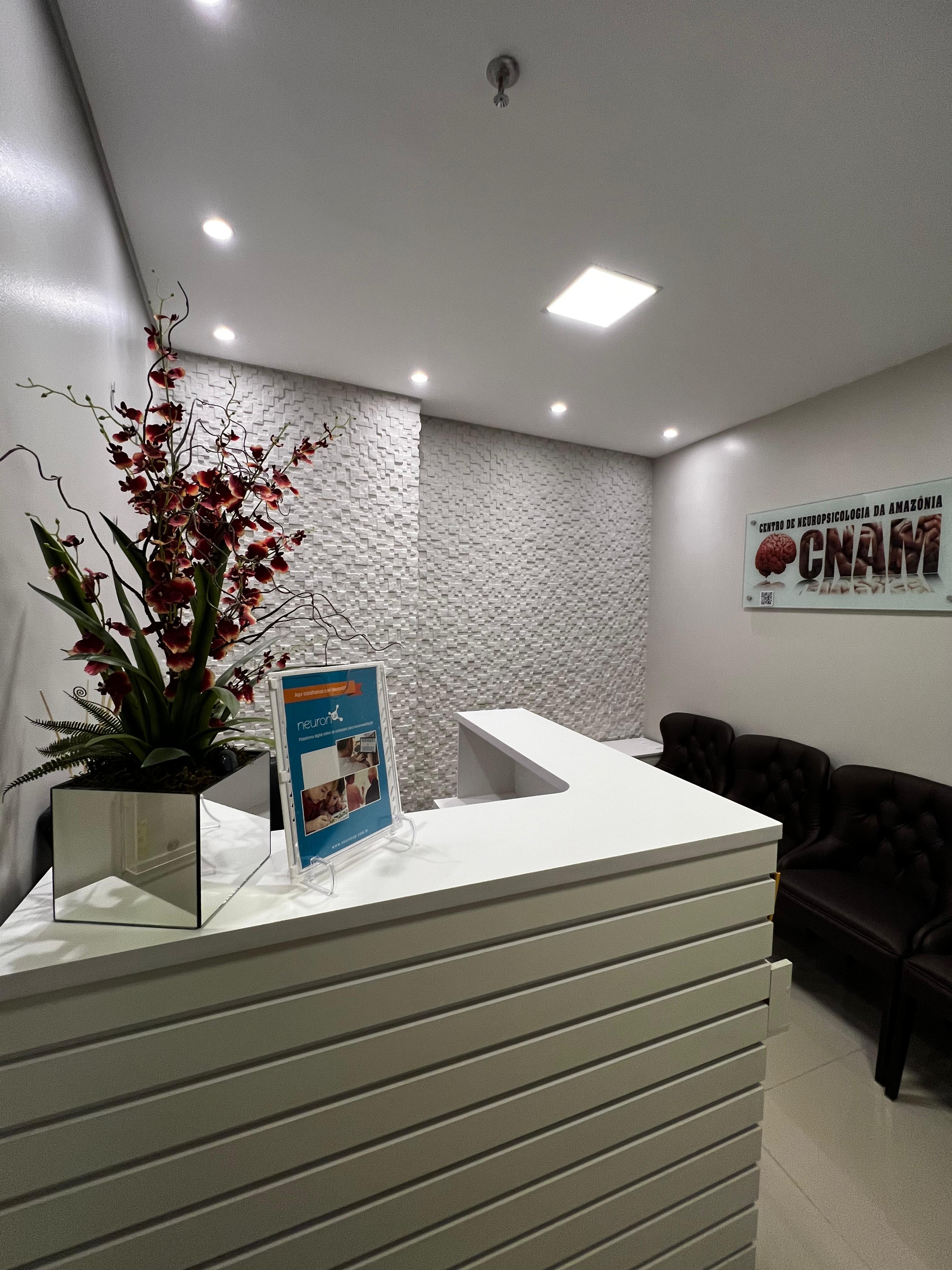 Recepção do CNAM com painel do Centro de Neuropsicologia da Amazônia